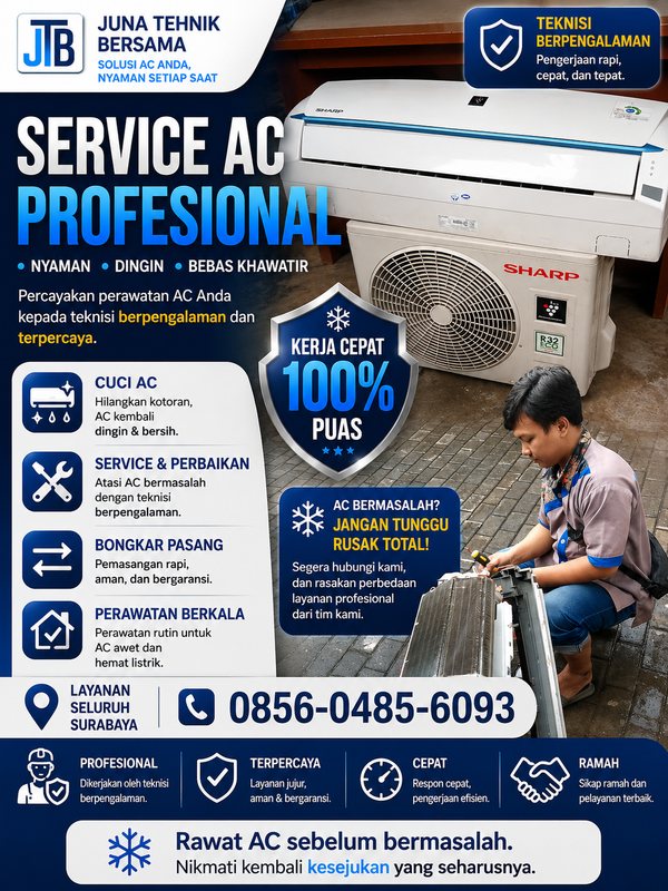 Cuci AC Surabaya, Prosedur dan Standar Kebersihan