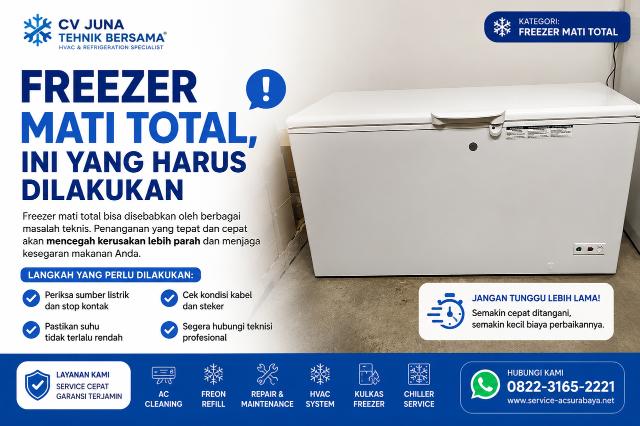 Freezer Mati Total, Ini yang Harus Dilakukan | CV. Juna Tehnik Bersama