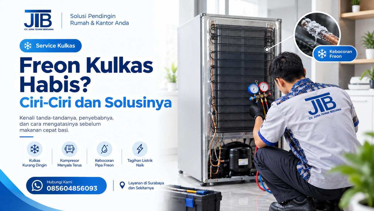 Freon Kulkas Habis, Ciri-Ciri dan Solusinya | CV. Juna Tehnik Bersama